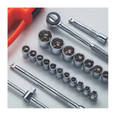Jogo de Soquete Estriado 1/2" 8mm a 32mm com Catraca Reversível 22 Peças D26-22 AM ROBUST