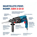 Combo de Martelo Perfurador Rompedor 820W GBH 2-24 D + Esmerilhadeira Angular 850W GWS 850 BOSCH