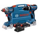 Combo BOSCH Furadeira Parafusadeira e Chave de Impacto + 2 Baterias 18V 2.0Ah + Carregador Bivolt e Maleta 06019N33E0