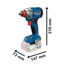 Combo BOSCH Furadeira Parafusadeira e Chave de Impacto + 2 Baterias 18V 2.0Ah + Carregador Bivolt e Maleta 06019N33E0