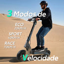 Honeywhale H4 Patinete Elétrico Adulto, 2400w Scooter Eletrica, Honey Whale Patinete Juvenil Portátil E Dobrável, 75 Km De Autonomia, Velocidade Máxima De 70 Km/h (20.8ah 60v), Cor Cinza-escuro