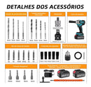 35Pcs Parafusadeira de Impacto Brushless JC Chave de Impacto 48V 450 Nm Bateria Lítio